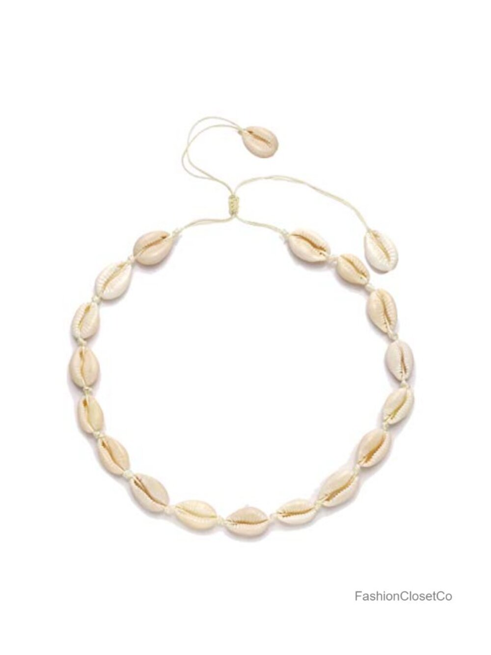 Cowrie Shell Choker Necklace Boho Puka Shell Corded Beach Jewelry